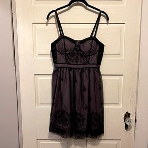 American Eagle Outfitters Black/Purple Lace Dress